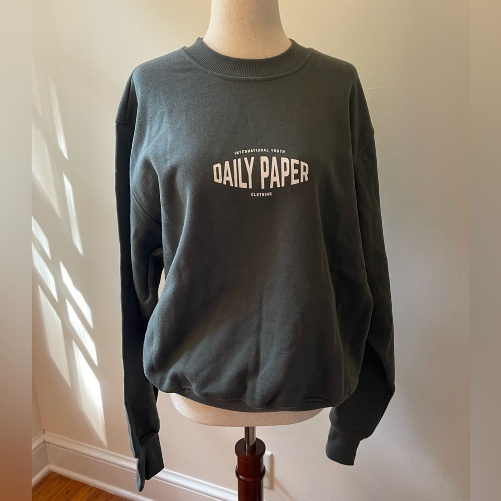 Daily Paper Sweatshirt • Color:- Chic Green- DP Logo, NWT, Size XL